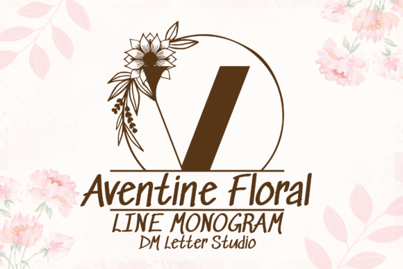 Aventine Floral Line Monogram: A Serif Font for Elegant Branding